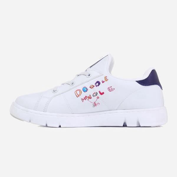 Sapatos De Estilo De Vida Fila Menina Branco/Azul Marinho - Fila Court Flex Kd X Portugal Lojas,ALOI